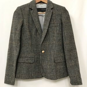 ZARA BLAZER ELBOW PAD CHECKER PATTERN GRAY